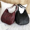 thumbnail image 3 of Lubelski Retro Women Solid Color Faux Leather Zipper Handbag Messenger Shoulder Tote Bag, 3 of 7