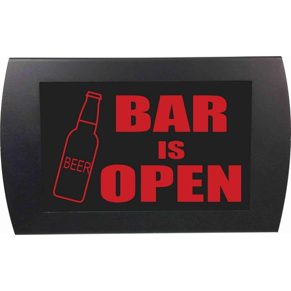 AMERICAN RECORDER - "BAR IS OPEN" (Beer Bottle) LED Lighted Sign