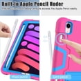 thumbnail image 4 of Dteck Case for iPad Mini 7 A17 Pro 2024 / iPad Mini 6 2021 8.3 Inch, Heavy Duty Silicone+PC Shockproof Rugged Protective Case Stand Cover for iPad Mini 7th/6th Generation 8.3",Rose+Blue, 4 of 6