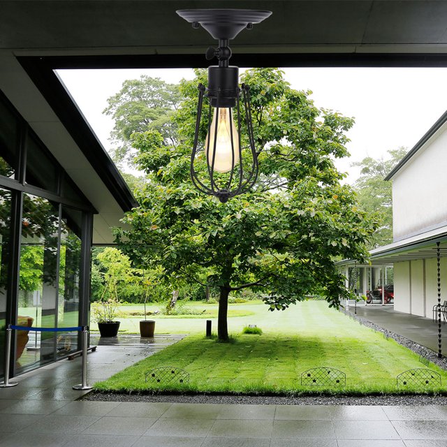 Ymiko Adjustable Wall Sconce Light E26 E27 Iron Cage Black For Corridors