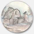 thumbnail image 1 of Designart 'Farmhouse Grange Grise V' Art Mural Rond en Métal de Ferme - Disque de 36, 1 of 5