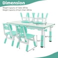 thumbnail image 3 of Gymax Kids Height Adjustable Table and 4 Chairs Set with Graffiti Desktop Green, 3 of 10