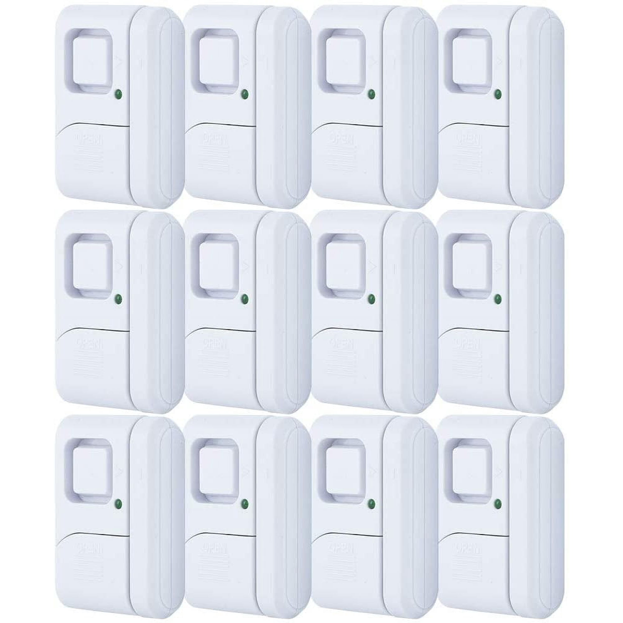 GE Personal Security Window/Door, 12-Pack, Magnetic Sensor, Off/Chime/Alarm, Easy Installation, 45989, White