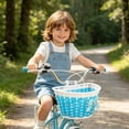 thumbnail image 5 of SeekLGT Black Durable Kids Bike Basket, Woven Plastic Front Handlebar Storage for Children Bicycles Tricycles and Scooters, 5 of 6