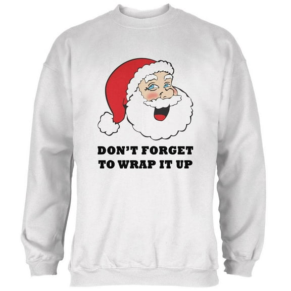 Christmas Santa Wrap it Up Funny Mens Sweatshirt White LG