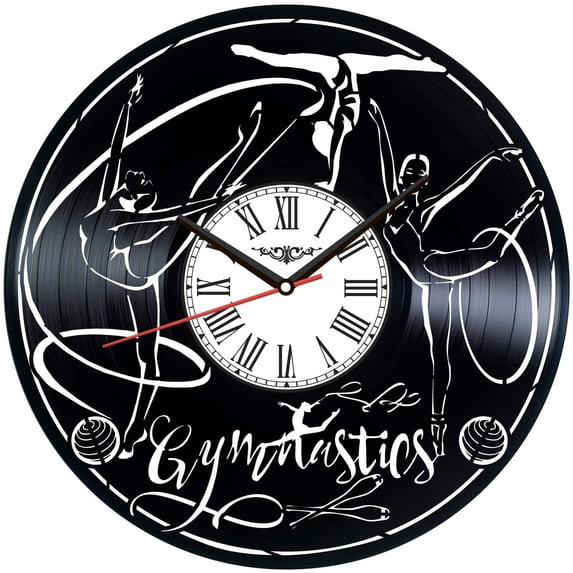 Gymnastics Vinyl Record Wall Clock Retro style Wall clock Silent Home Decor Unique Art Special Home Accessories Creative Personality Gift
