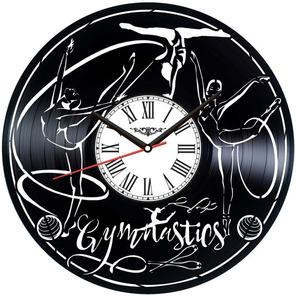 Gymnastics Vinyl Record Wall Clock Retro style Wall clock Silent Home Decor Unique Art Special Home Accessories Creative Personality Gift