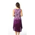 thumbnail image 3 of Riviera Sun Ombre Tie Dye Summer Dress with Floral Painted Design (Purple, Small), 3 of 3