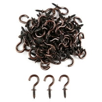 100 Pcs 1/2 Inch Small Screw Hooks Cup Hook Screw-in Lights Hooks Jewelry Hooks Red Bronze