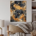 thumbnail image 2 of Designart "Minimalistic Pansies in Black and Yellow II" Floral Print on Natural Pine Wood, 2 of 5