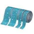 thumbnail image 1 of Unique Bargains 2 Roll 1 Yard 13.5/27mm Self Adhesive Crystal Rhinestone Ribbon for Crafts Project, Lake Blue, 1 of 5