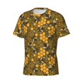 thumbnail image 5 of Vsdgher Bees and Honeycombs Print Men's Dry Fit Mesh Athletic Shirts Moisture Wicking Tennis T-Shirt Tops, 5 of 9