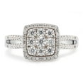 thumbnail image 2 of 1/2 ct. t.w Round Cut Lab Created Moissanite Diamond Split Shank Cushion Frame Engagement Ring For Women In 14K Solid White Gold (G-H Color, VVS1 Clarity, 0.50 Cttw)-5.5, 2 of 7