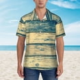 thumbnail image 4 of Lsque Retro Wooden pattern Hawaiian Shirt for Men, Unisex Summer Beach Casual Short Sleeve Button Down Shirts-XX-Large, 4 of 9