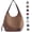 Coffee, variant on 2025 Multiple Compartments Canvas Hobo Bag Tote Handbag Shopping Large Capacity Shoulder Bag