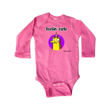 

Inktastic FEELIN CUTE Gift Baby Boy or Baby Girl Long Sleeve Bodysuit