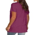 thumbnail image 4 of Mifsaly Plus Size Cotton Tops Women V Neck Short Sleeve Basic T Shirts Summer Loose Fit Comfy Oversized Blouses Daily Wear Versatile Breathable Lightweight Tees XXXXL, 4 of 5