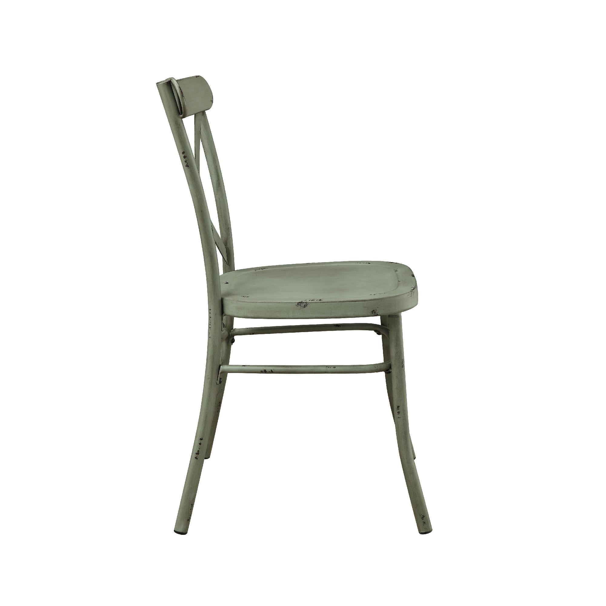 Better Homes and Gardens Collin Distressed Dining Chair, Set of 2, Green Finish