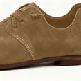 thumbnail image 5 of Womens Leather Sneakers Wide Toe Box Oxfords Flats Dressy Comfortable Round Toe Non Slip Business Work Loafers Retro Casual Lace up Soft Soled Cushion Lightweight Shoes Brown 7, 5 of 6