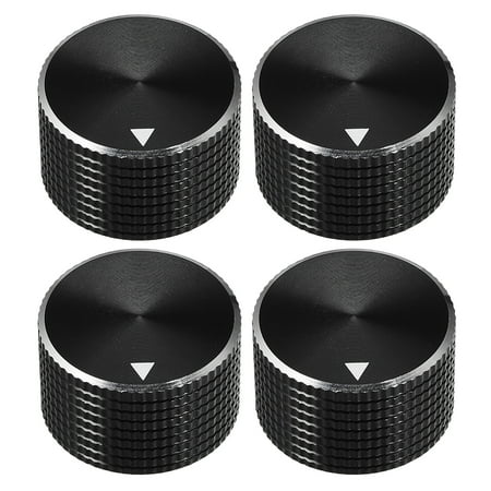 Stereo Knob 25*6*15.5 mm Aluminium Alloy Volume Control Knobs Black 4Pcs