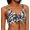 Black, variant on BAR III Women's Black Printed Stretch Removable Cups Lined Drawstring Deep V Neck Adjustable Heat Wave Swimsuit Top S