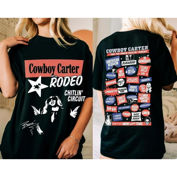 Beyoncé Rodeo Chitlin Circuit Tour 2025 Double Sided T-shirt, Cowboy Carter Beyonce Shirt, Beyhive Music Tee, Retro Graphic Unisex Shirt, Gifts for Her
