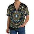 thumbnail image 3 of Wukai Dot Mandala Men's Casual Short-Sleeve Button Down Shirt - Lightweight Summer Dress Shirt for Daily Wear-Medium, 3 of 7