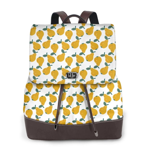 Fotbe Yellow Pears Mochila Bolso con Estampado para Mujer, Mochila Antirrobo de Nylon Impermeable, Bolsa Ligera de Hombro