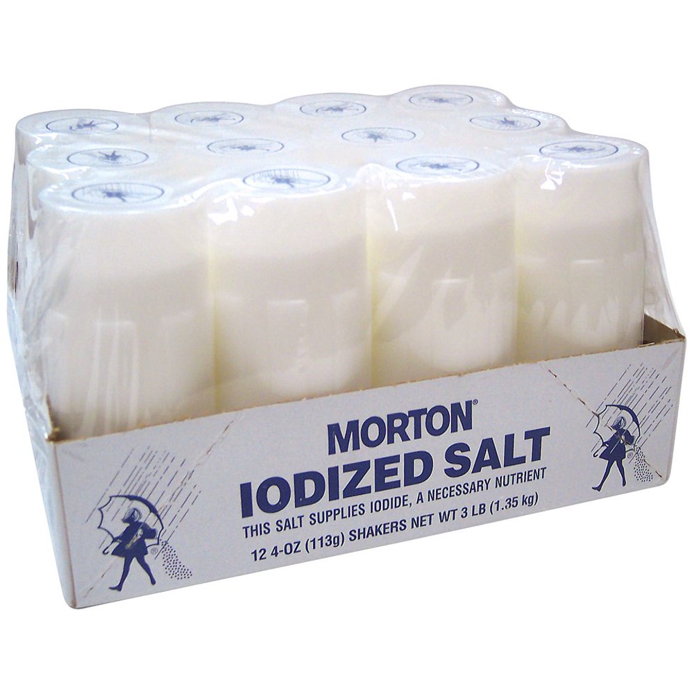 Morton Foodservice Iodized Salt Shakers, 12 Ct