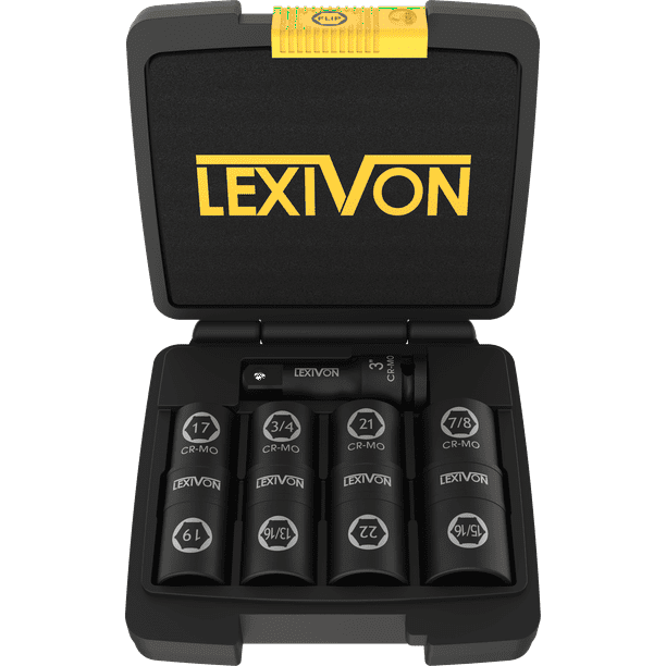 LEXIVON Lug Nut Impact Socket Set, 1/2Inch Drive Innovative 8IN4