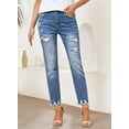 thumbnail image 7 of Asyoly Womens Vintage Washed Denim Pants Distressed Ripped Hole Jeans, 7 of 7