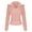 Pink, variant on Women's Pullover Sweater Tops Half Zip Lapel Solid Color Sweaters Casual Long Sleeves Loose Blouses