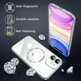 thumbnail image 4 of Dteck Magnetic Clear for iPhone 11 Case with Exlusive Build-in Camera Cover, Compatible with MagSafe for Women Girls Phone Case 6.1 Inch,Silver, 4 of 4