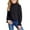 Black, variant on Girls Long Sleeve Knit Pullover Sweater with Ruffled Mock Neck and Ribbed Cuffs for Casual Wear Winter Fall Spring