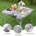 thumbnail image 4 of Black Floral and Petal Pattern Square Fitted Tablecloth with Elastic Edge,Square Table Cover,Washable Elastic Table Cover for Home Kitchen Party Decor 36"x36", 4 of 6