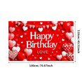 thumbnail image 3 of Red Love Themed Happy Birthday Banner with Heart Balloons and Decorations Background Backdrop Party Supplies Photography Props Birthday Decoration Birthday Party Decorations, 3 of 8