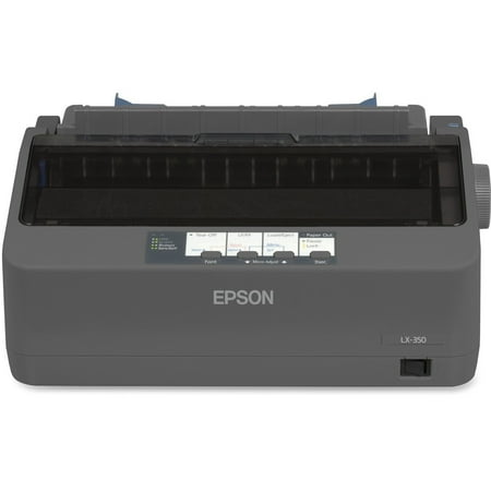 62418901 Dot Matrix Printer - Epson, EPSC11CC24001, LX350 Dot Matrix Compact Printer, 1 Each, Black