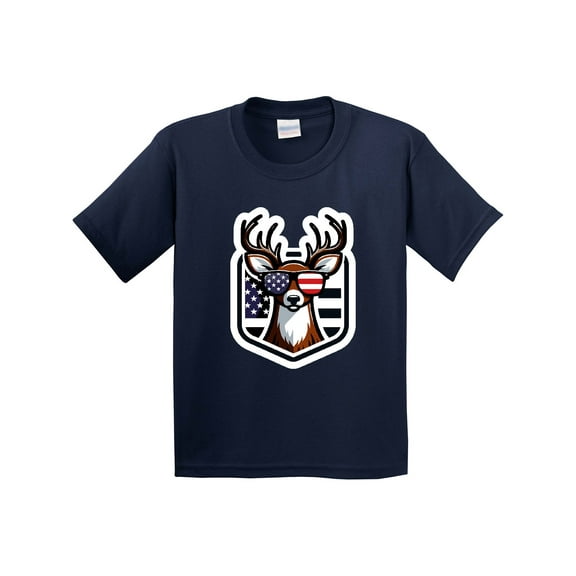 Inktastic Deer Bowhunting Us Flag Patriotic Youth T-Shirt