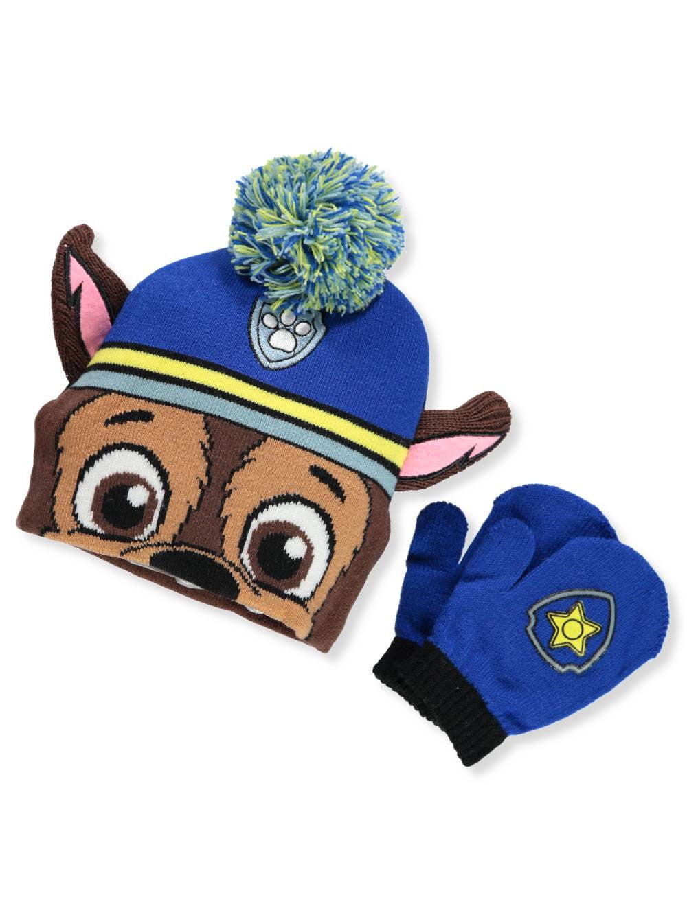 PAW Patrol - Beanie Cap - Paw Patrol - Chase 3D Ears w/Mitten Set Hat New 358713 - Walmart.com