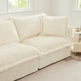 thumbnail image 5 of 49" Oversized Single Sofa Chair, Corduroy Armchair with Big Back Cushion and 2 Big Toss Pillows, Upholstered Deep Seat Couch Sofa Chairs for Living Room Bedroom (Cream, 1 Seat), 5 of 9