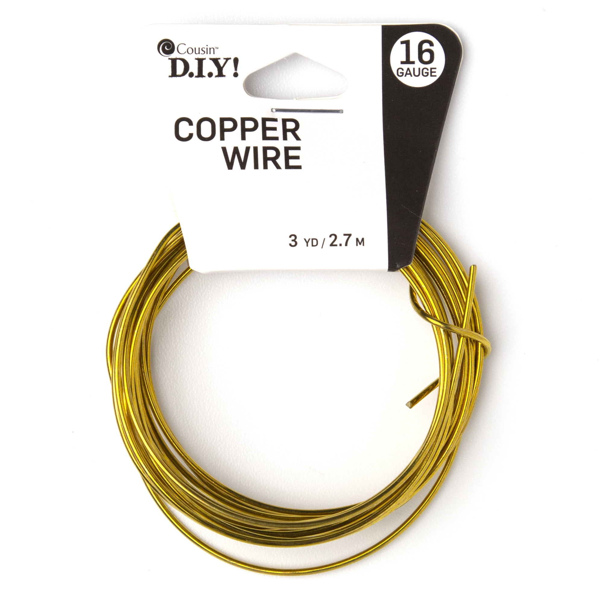 (2 pack) Cousin DIY Coated Copper Wire, Gold Finish, 16 Ga, 9 ft Roll