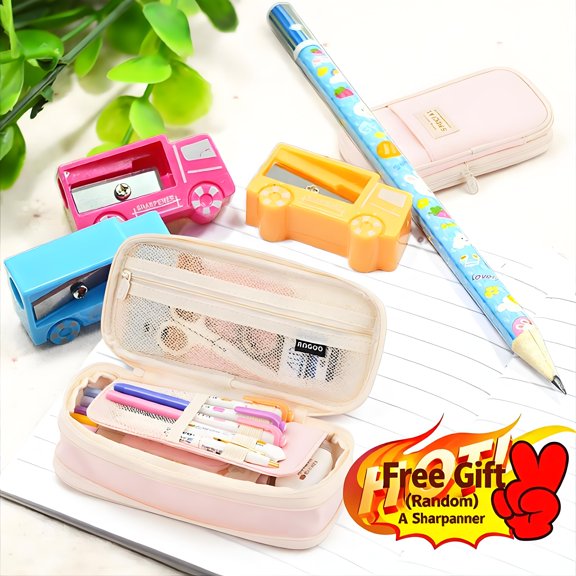 Kyusrd Large-capacity Pencil Case Pen Bag with Zipper Big Capacity Pouch Organizer for Office Travel Holder Box