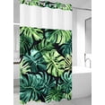 thumbnail image 4 of Palm Leaf No Hook Shower Curtain Waterproof, Bathroom Curtains with Snap in Liners and See Through Top Window, Green Tropical Plant Summer Nature Scenery Hotel Style Bathtub Curtains Shower 54"Wx78"L, 4 of 8