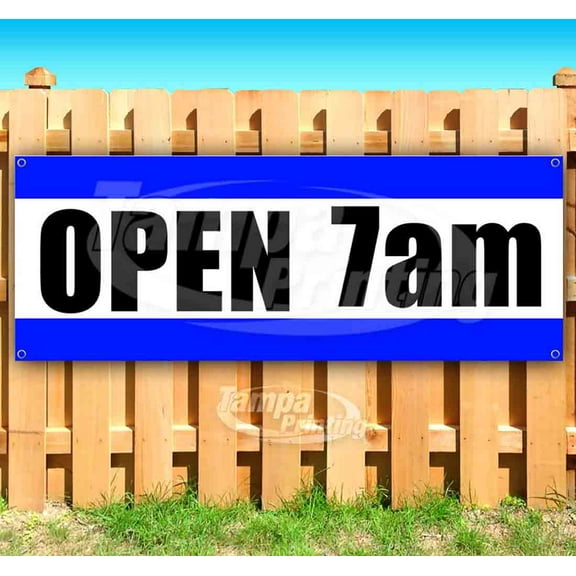Open 7Am 13 oz Vinyl Banner With Metal Grommets