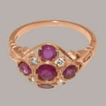 thumbnail image 6 of LBG British Made 9k Rose Gold Natural Ruby & Diamond Womens Promise Ring - 33 size options - Size 4.5, 6 of 7