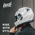 thumbnail image 5 of Westt Open Face Motorcycle Helmet - Motocross Helmet Liftable Chin & Dual Visor - ATV Helmets for Adults Motorcycle DOT Approved(L/White Torque X), 5 of 8