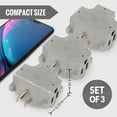 thumbnail image 4 of Maximm 3-Outlet Adapter Plug, Splitter Plug Outlet Expands Single Outlet Into 3 Outlets, Portable Wall Outlet Adapter Perfect for Travel and Cruise Ship Essentials, 3-Prong, UL Listed, Grey, 4 of 8
