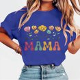 thumbnail image 3 of Tops de Manga Corta de Verano para las Mujeres Imprimir Blusa de Cuello Redondo, Moda Ligera de Poliéster Spandex, 3 of 4