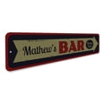thumbnail image 3 of Bar Name Novelty Sign, Metal Wall Decor - 4x18 inches, 3 of 4