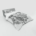 thumbnail image 3 of Mermaid Duvet Cover Set, Woman Ornate Paisley Leaf Folkloric Human Fish Design, Bedding Set with Shams and Fitted Sheet, 3 Sizes, by Ambesonne, 3 of 3